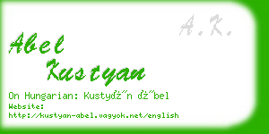 abel kustyan business card